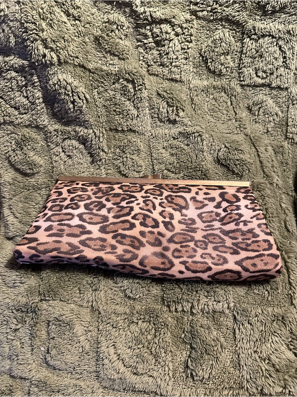 Leopard Print Pink Clutch Bag